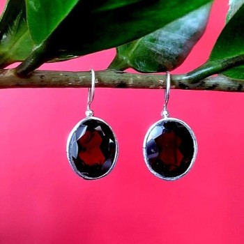 Bijoux indiens - Boucles d'Oreilles indiennes - Grenat