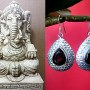 Bijoux indiens - Boucles d'Oreilles indiennes - Grenat