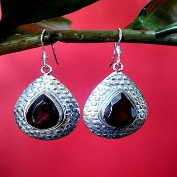 Bijoux indiens - Boucles d'Oreilles indiennes - Grenat