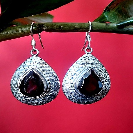 Bijoux indiens - Boucles d'Oreilles indiennes - Grenat