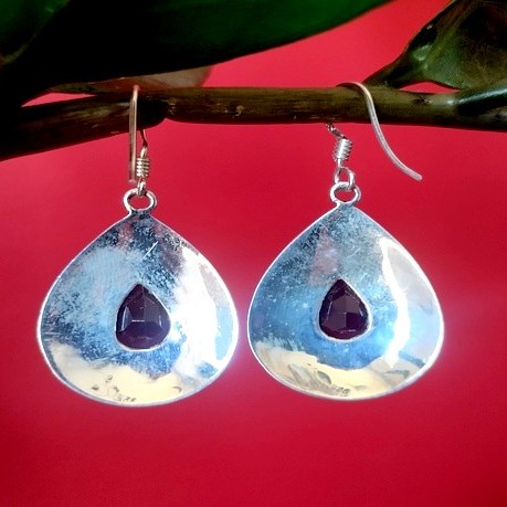 Bijoux indiens - Boucles d'Oreilles indiennes - Grenat