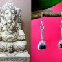 Bijoux indiens - Boucles d'Oreilles indiennes - Grenat