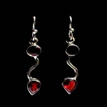 Bijoux indiens - Boucles d'Oreilles indiennes - Grenat