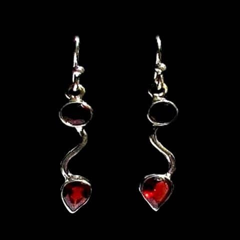 Bijoux indiens - Boucles d'Oreilles indiennes - Grenat