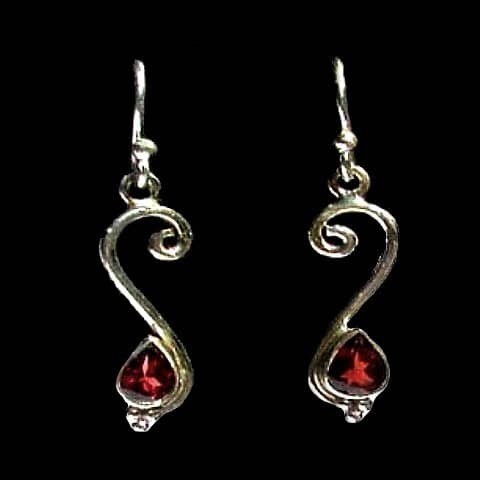 Bijoux indiens - Boucles d'Oreilles indiennes - Grenat