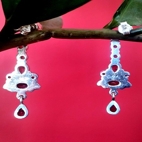 Bijoux indiens - Boucles d'Oreilles indiennes - Grenat