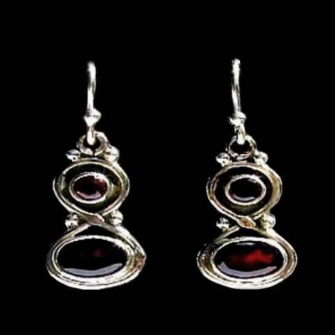 Bijoux indiens - Boucles d'Oreilles indiennes - Grenat