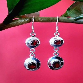 Bijoux indiens - Boucles d'Oreilles indiennes - Grenat