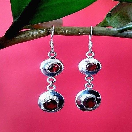 Bijoux indiens - Boucles d'Oreilles indiennes - Grenat