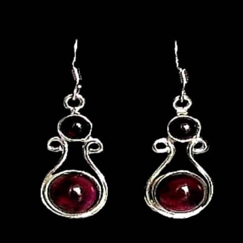 Bijoux indiens - Boucles d'Oreilles indiennes - Grenat