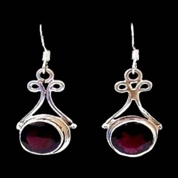 Bijoux indiens - Boucles d'Oreilles indiennes - Grenat