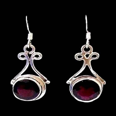 Bijoux indiens - Boucles d'Oreilles indiennes - Grenat