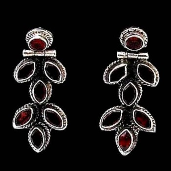 Bijoux indiens - Boucles d'Oreilles indiennes - Grenat
