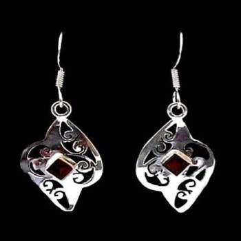 Bijoux indiens - Boucles d'Oreilles indiennes - Grenat