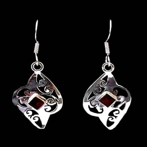 Bijoux indiens - Boucles d'Oreilles indiennes - Grenat