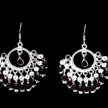 Bijoux indiens - Boucles d'Oreilles indiennes - Grenat