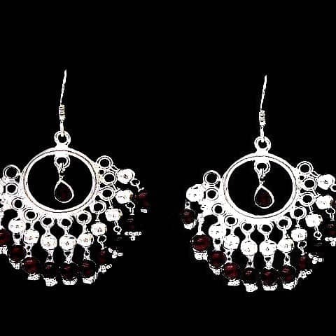 Bijoux indiens - Boucles d'Oreilles indiennes - Grenat
