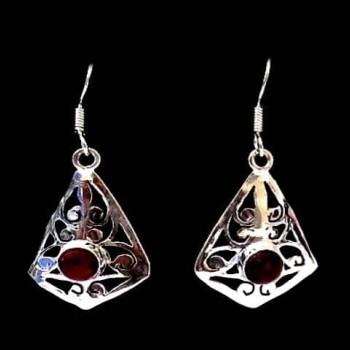 Bijoux indiens - Boucles d'Oreilles indiennes - Grenat