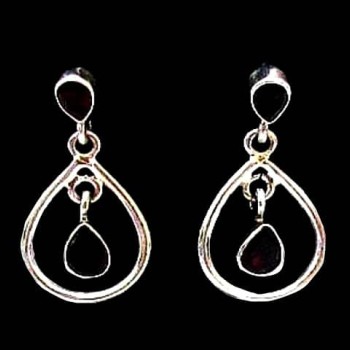 Bijoux indiens - Boucles d'Oreilles indiennes - Grenat