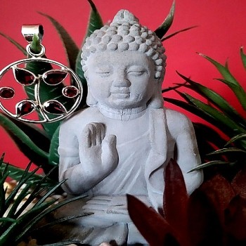 Bijoux argent grenat Pendentif indien