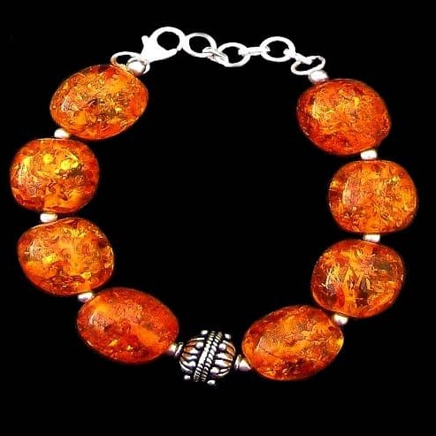 Bijoux indiens - Bracelet fantaisie en Ambre Chinoise