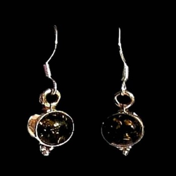 Bijoux indiens argent - Boucles d'Oreilles indiennes Ambre