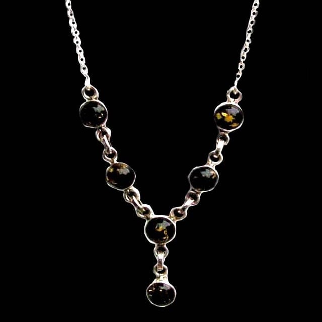 Bijoux Indiens argent - Collier indien Ambre