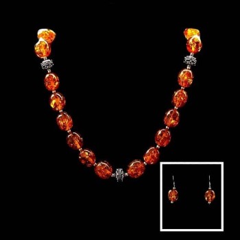 Bijoux indiens - Collier fantaisie en Ambre Chinoise