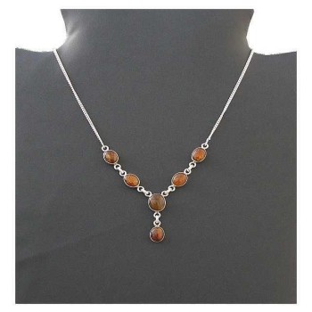 Bijoux Indiens argent - Collier indien Ambre