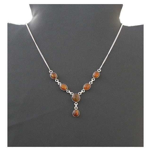 Bijoux Indiens argent - Collier indien Ambre