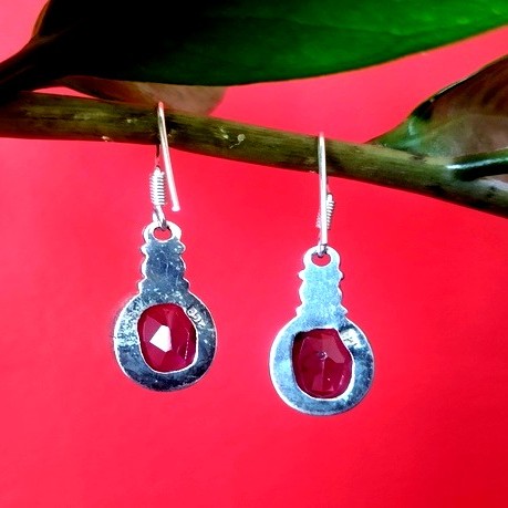 Bijoux indiens argent - Boucles d'Oreilles indiennes Améthyste