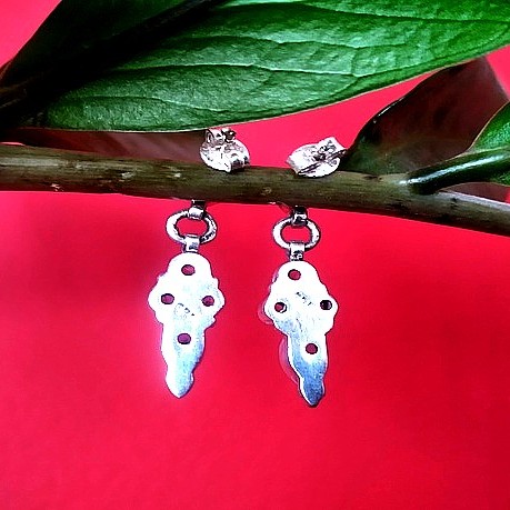 Bijoux indiens argent - Boucles d'Oreilles indiennes Améthyste