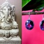 Bijoux indiens argent - Boucles d'Oreilles indiennes Améthyste