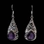 Bijoux indiens argent - Boucles d'Oreilles indiennes Améthyste