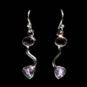 Bijoux inde - Boucles d'Oreilles indiennes Améthyste