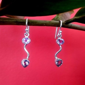 Bijoux inde - Boucles d'Oreilles indiennes Améthyste