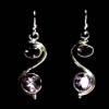 Bijoux inde - Boucles d'oreilles indiennes argent et Améthyste