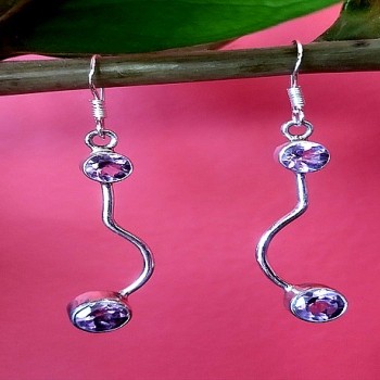 Bijoux inde - Boucles d'Oreilles indiennes Améthyste