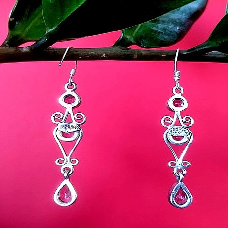 Bijoux inde - Boucles d'Oreilles indiennes Améthyste