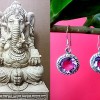 Bijoux indiens argent - Boucles d'Oreilles indiennes Améthyste
