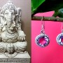 Bijoux indiens argent - Boucles d'Oreilles indiennes Améthyste
