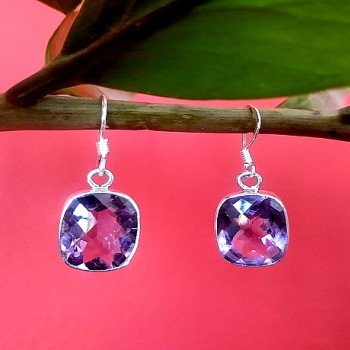 Bijoux indiens argent - Boucles d'Oreilles indiennes Améthyste