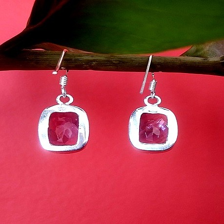 Bijoux indiens argent - Boucles d'Oreilles indiennes Améthyste