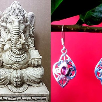 Bijoux indiens argent - Boucles d'Oreilles indiennes Améthyste