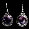 Bijoux indiens argent - Boucles d'Oreilles indiennes Améthyste