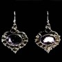 Bijoux indiens argent - Boucles d'Oreilles indiennes Améthyste
