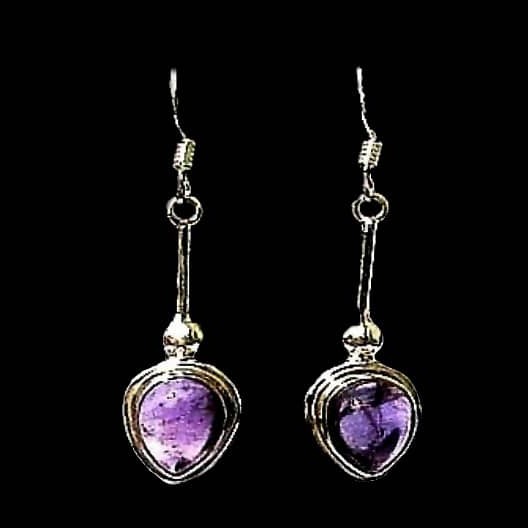 Bijoux indiens - Boucles d'Oreilles indiennes Améthyste