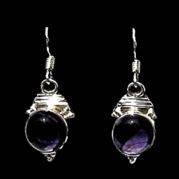 Bijoux indiens - Boucles d'Oreilles indiennes Améthyste