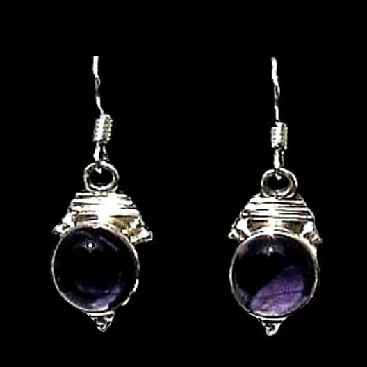 Bijoux indiens - Boucles d'Oreilles indiennes Améthyste