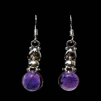 Bijoux indiens - Boucles d'Oreilles indiennes Améthyste
